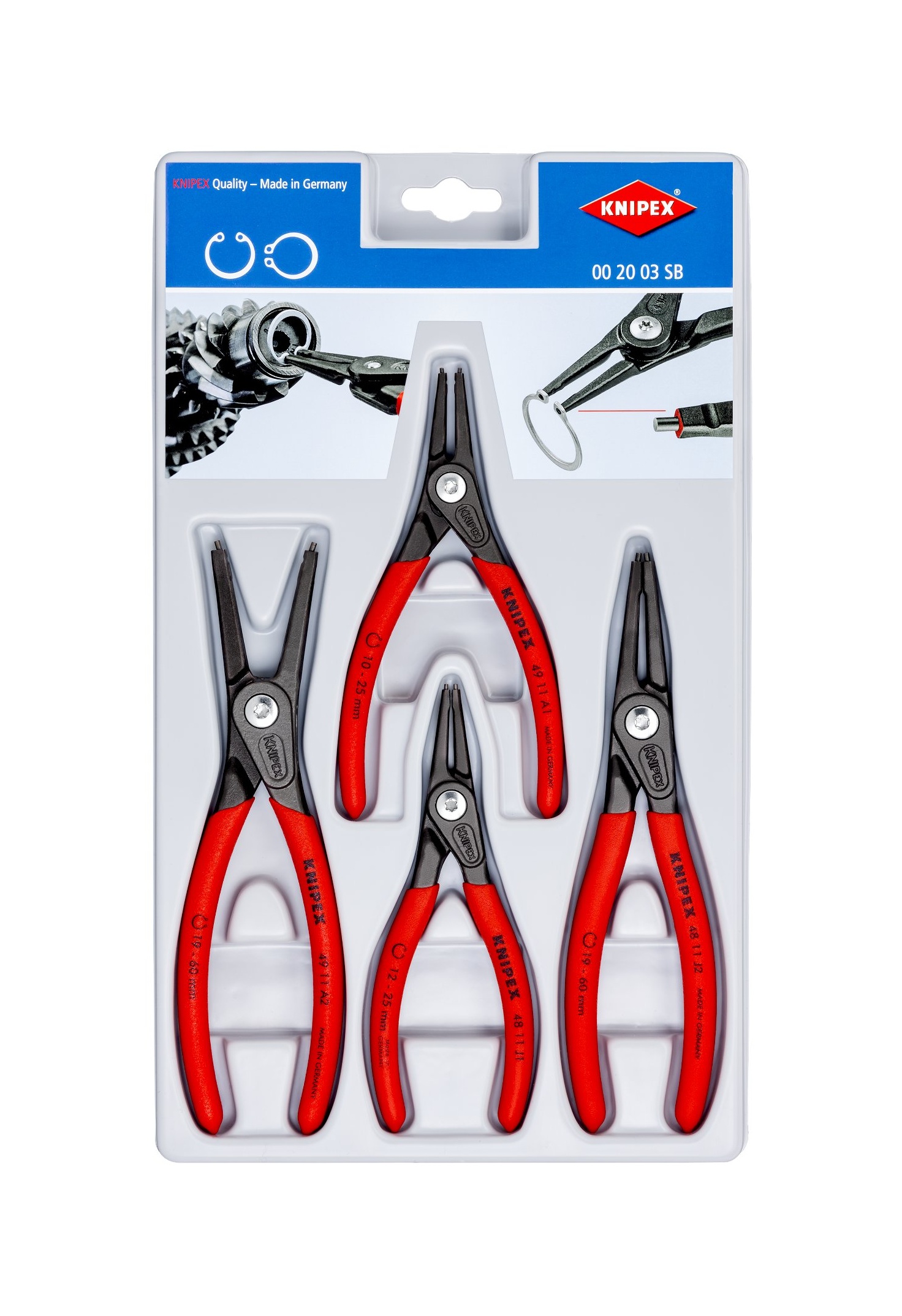 00 20 03 SB - SEGMAN PENSE SETİ ( 4 PARÇA ) KNIPEX - 
