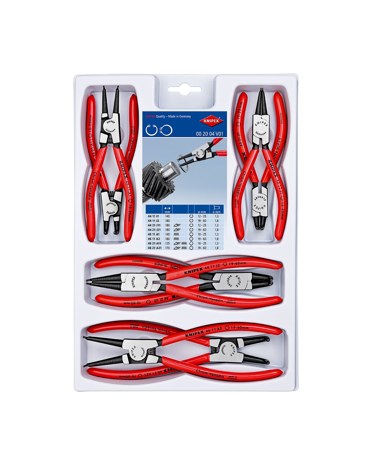 00 20 04 V01 - SEGMAN PENSE SETİ ( 4 PARÇA ) KNIPEX - 