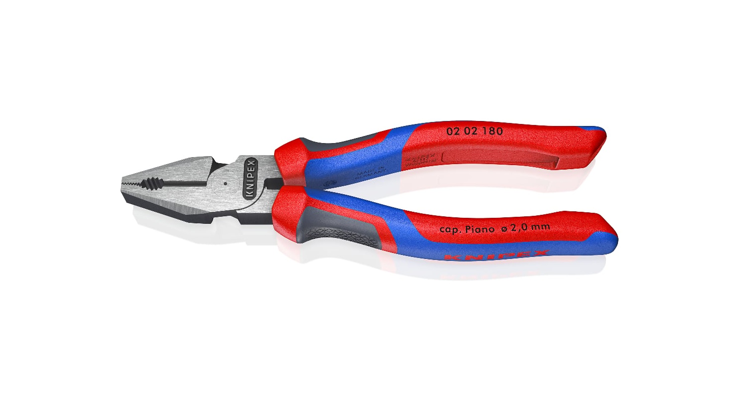 02 02 180 - GÜÇLÜ KOMBİNE PENSE PARLATILMIŞ 180MM KNIPEX - 