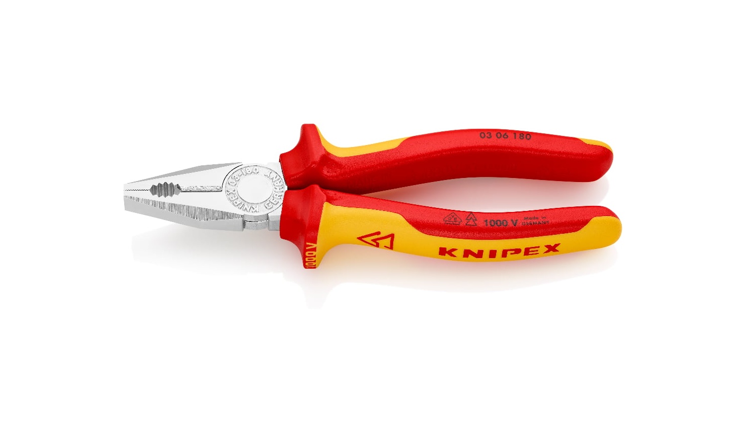 03 06 180 - VDE KOMBİNE PENSE 180MM KNIPEX - 