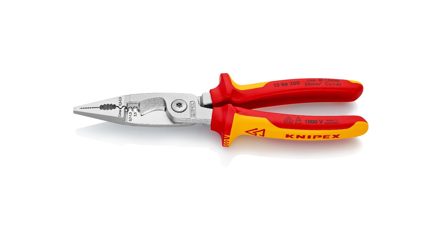 13 86 200 - VDE KOMBİNE ELEKTRİKÇİ PENSESİ KNIPEX - 
