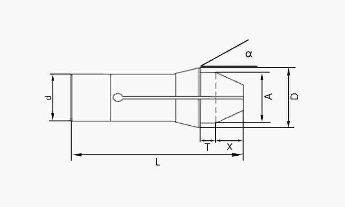 1446E030RLS - 1446E DIN6343 COLLET 3MM ROUND LONG SMOOTH - 2
