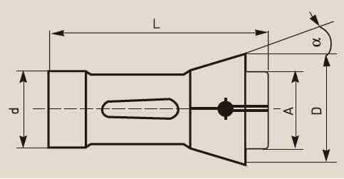 1536E080S - 1536E DIN6343 COLLET 8MM SQUARE - 2