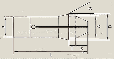 161E130RLS - 161E DIN6343 COLLET 13MM ROUND LONG SMOOTH - 2