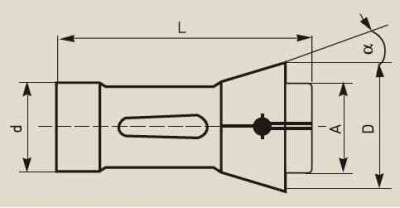 163E045RS - 163E DIN6343 COLLET 4.5MM ROUND SMOOTH - 2
