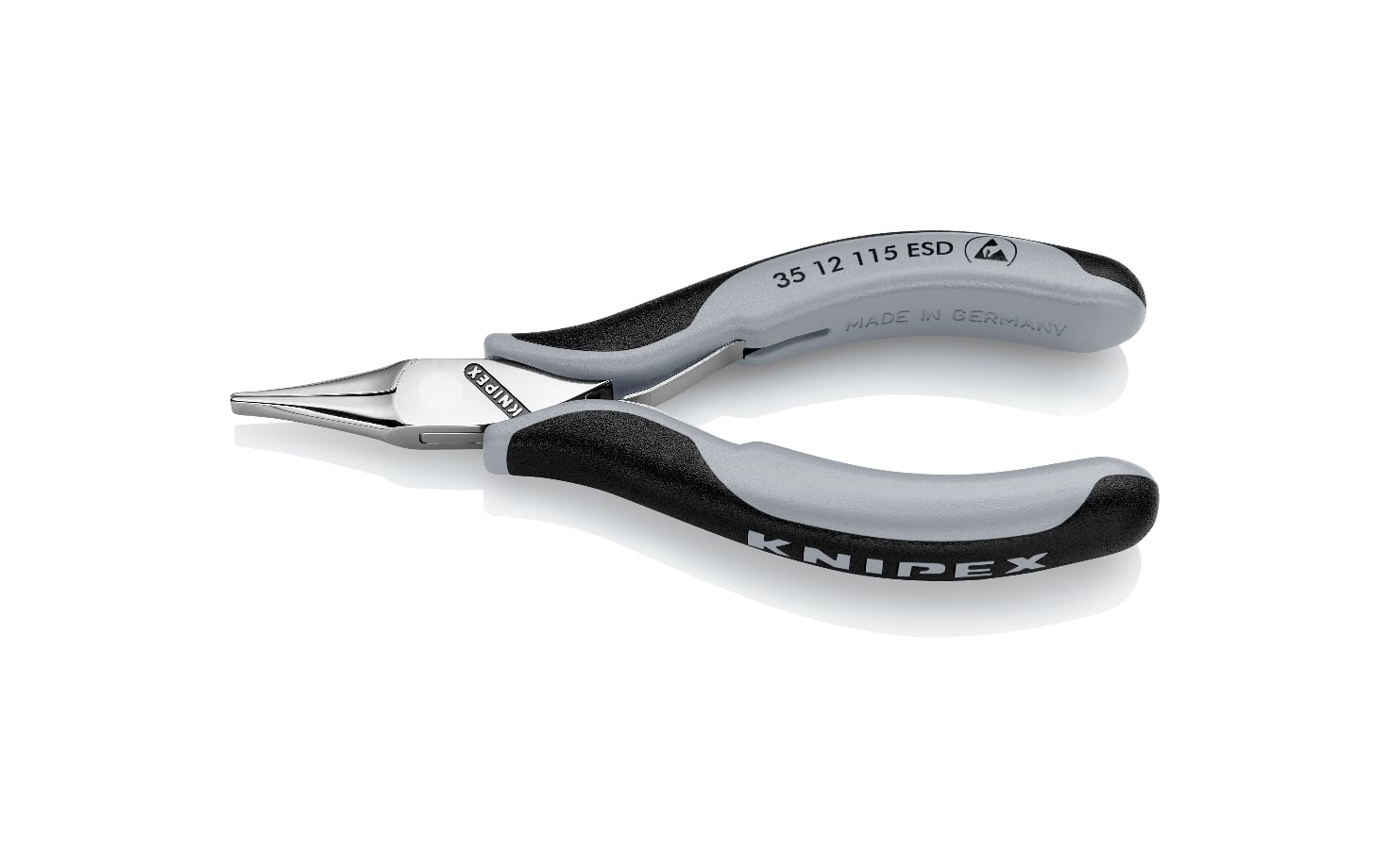 35 12 115 ESD - ELEKTRONİKÇİ KARGABURUN PENSESİ 115MM KNIPEX - 