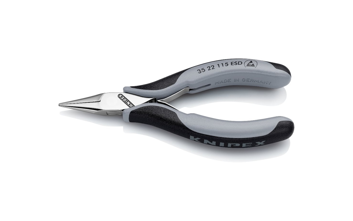 35 22 115 ESD - ESD ELEKTRONİKÇİ KARGABURUN PENSESİ 115MM KNIPEX - 