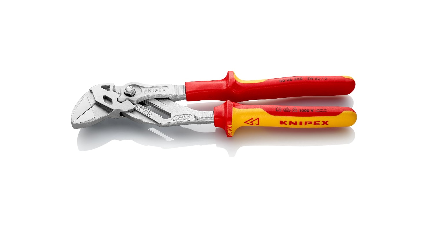86 06 250 - DÜZ ÇENE AYARLI PENSE KNIPEX - 
