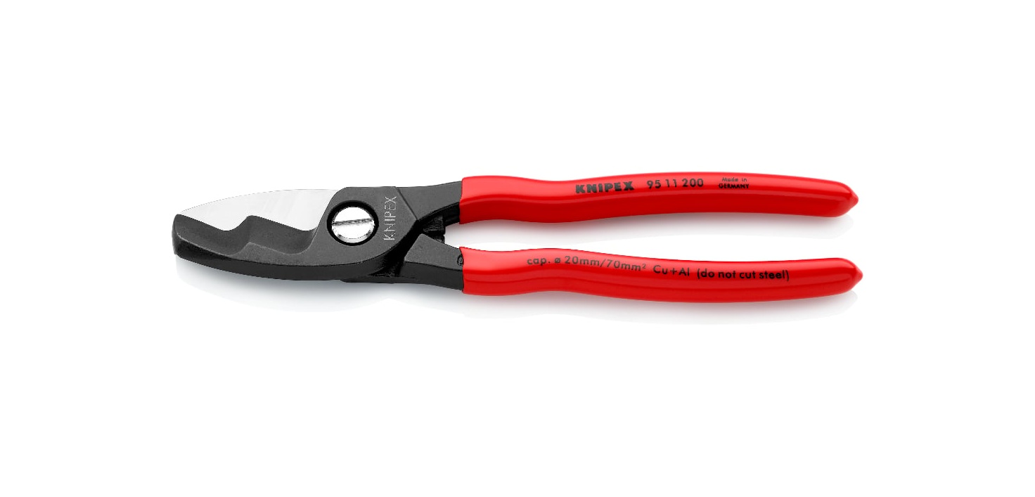95 11 200- ÇİFT BIÇAKLI KABLO MAKASI 200 MM KNIPEX - 