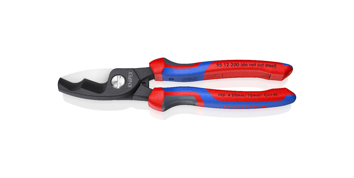 95 12 200- ÇİFT BIÇAKLI KABLO MAKASI 200 MM KNIPEX - 