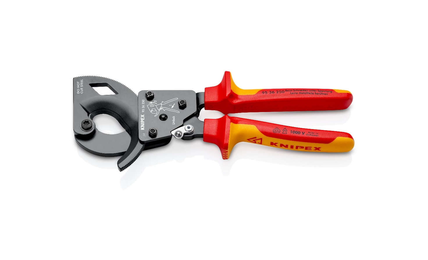 95 36 250- CIRCIR MEKANİZMALI VDE KABLO KESME 250 MM KNIPEX - 