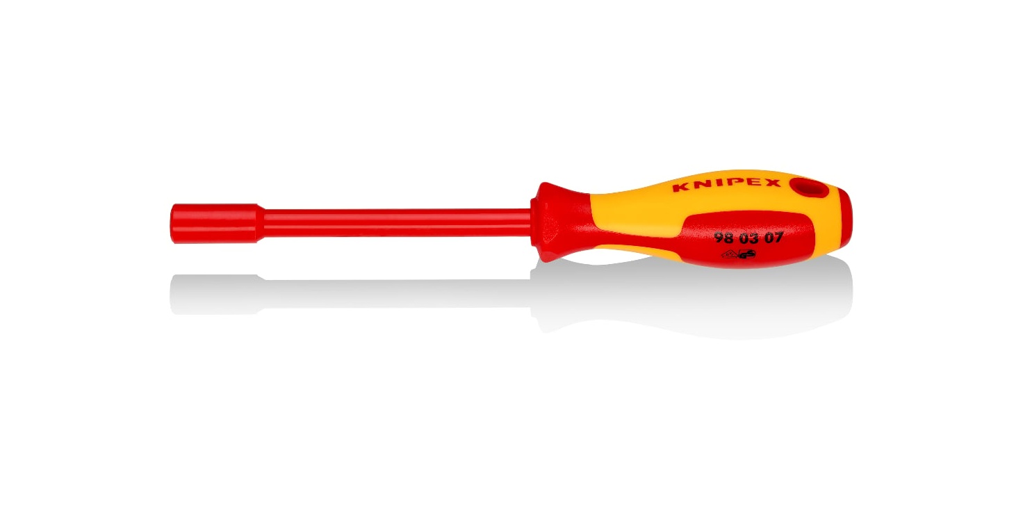 98 03 07 - VDE İZOLELİ LOKMA UÇLU TORNAVİDA 07MM KNIPEX - 
