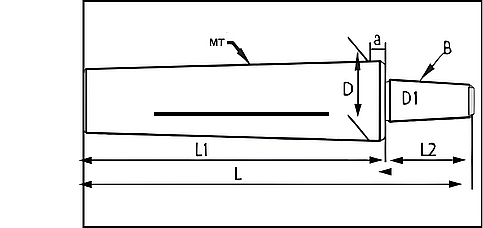 MTA1B12 - DIN228A-DIN228B MTA1 B12 MORSE TAPER DRILL CHUCK ARBOR - 2