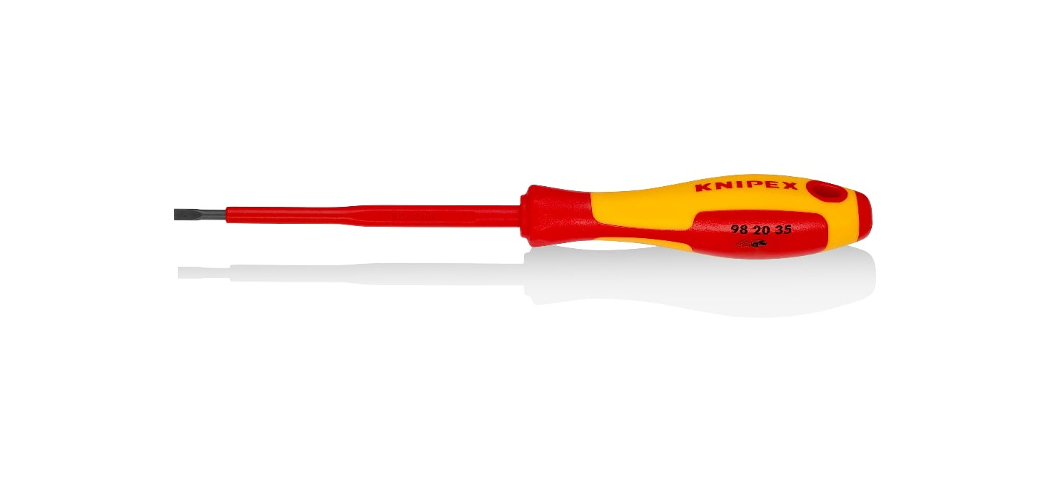 VDE İZOLELİ DÜZ UÇLU TORNAVİDA 3,5*100MM - KNIPEX - 
